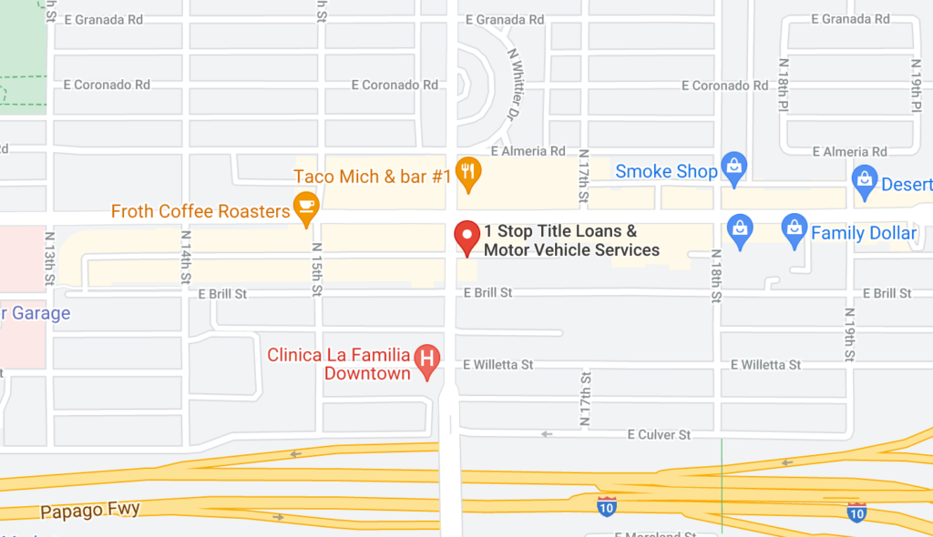 16th St and Mcdowell Rd store 10 in Phoenix map