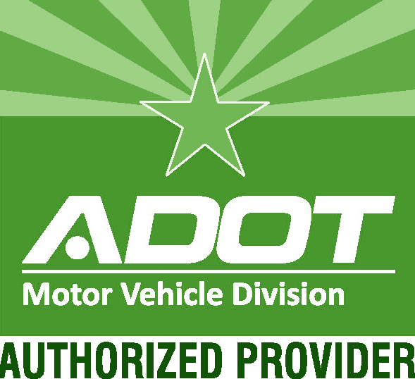 Logotipo de proveedor autorizado de la División de Vehículos a Motor de Phoenix ADOT